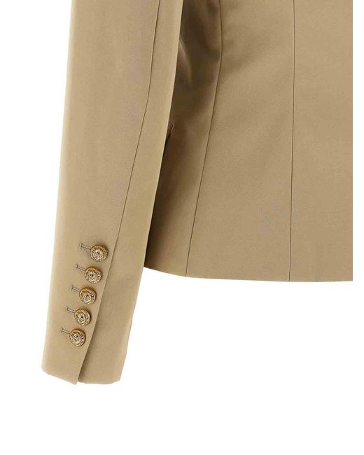 Balmain Natural Double-Breasted Blazer