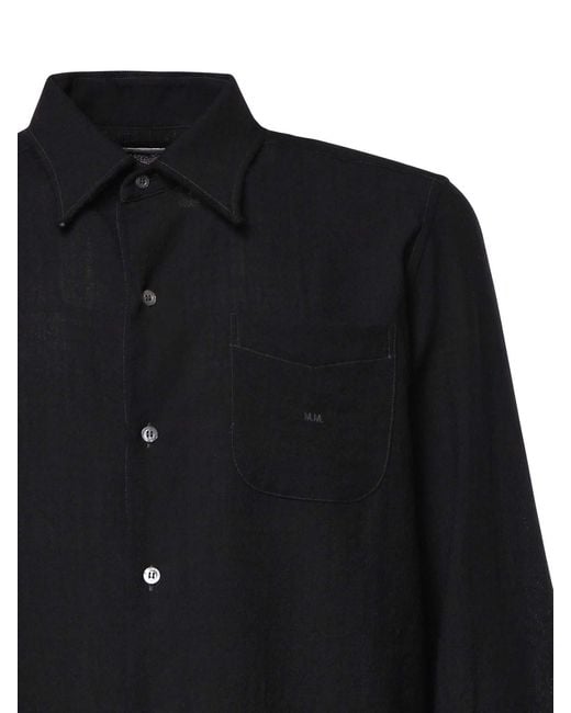 Maison Margiela Blue Long-Sleeved Shirt for men