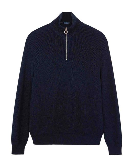 Paul Shark Half Zip Sweater With Moon Badge in Blue for Men Lyst UK