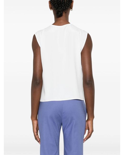 Emporio Armani White Crepe De Chine Top