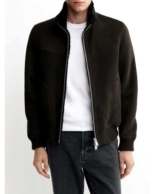 Arma Black Arek Shearling Suede Jacket for men