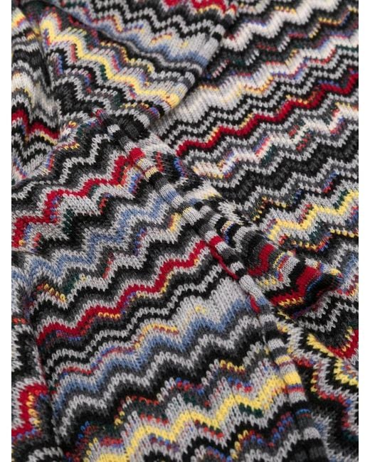 Missoni Black Chevron-knit Wool Scarf for men