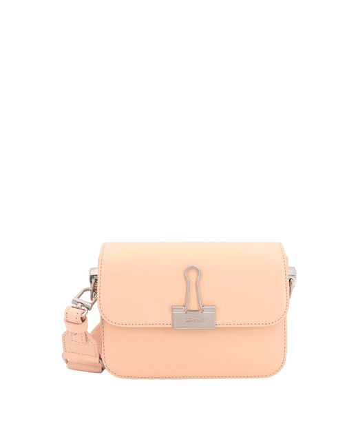 Off-White c/o Virgil Abloh Natural Leather Shoulder Bag With Engraved Logo