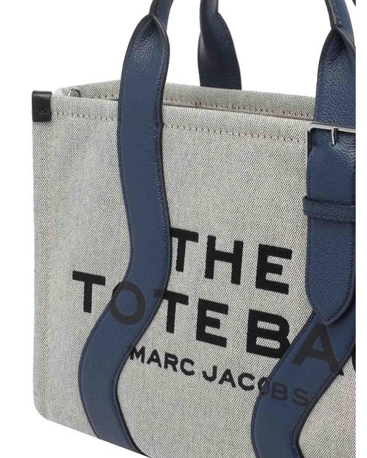Marc Jacobs Blue The Wavy Canvas Medium Tote Bag