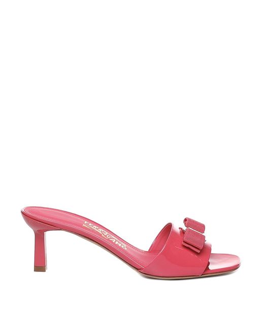 Ferragamo Pink Mules With Bow