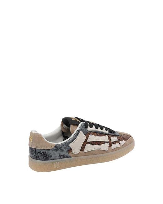 Amiri Gray Snake Pacific Bones Sneakers