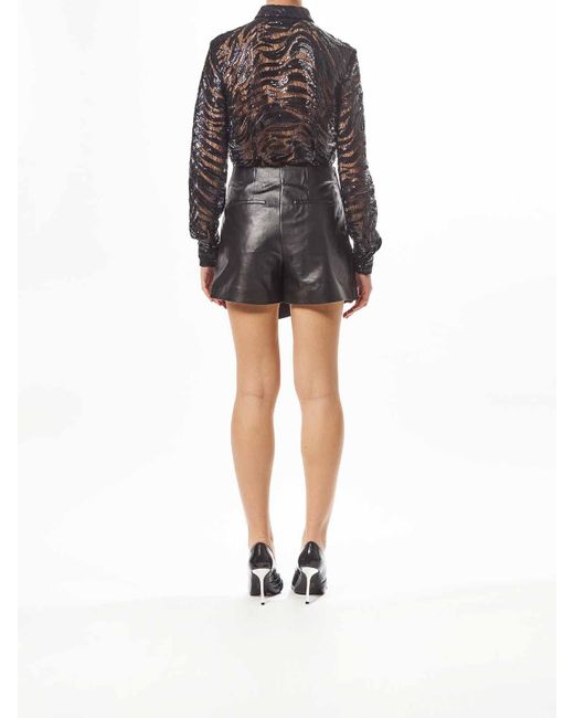 Karl Lagerfeld Black Leather Shorts