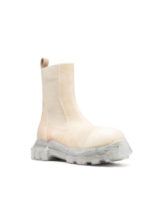 Rick Owens White Beatle Bozo Tractor Boots Shoes for men