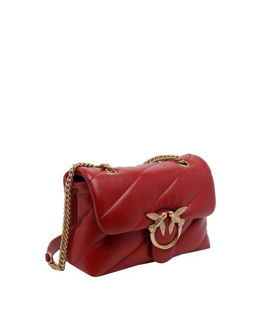 Pinko Red Love Mini Puffer Shoulder Bag