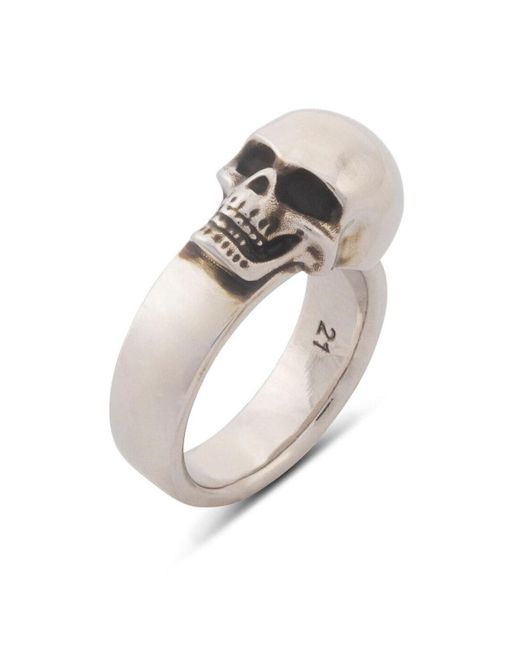 Alexander McQueen White Skull Ring for men