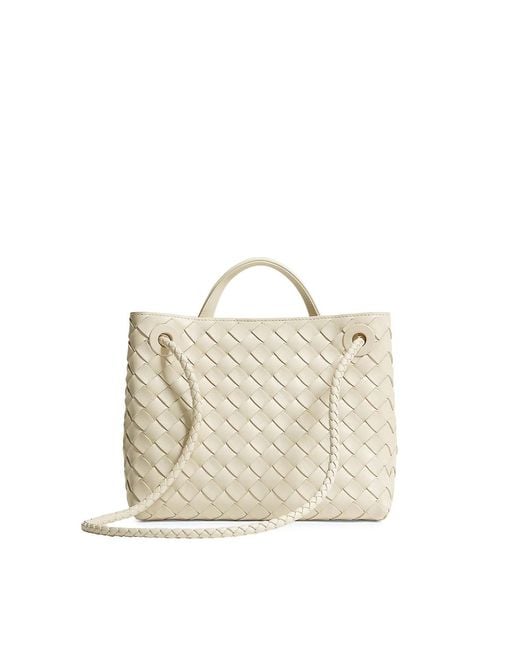 Bottega Veneta White Andiamo Small Leather Bag