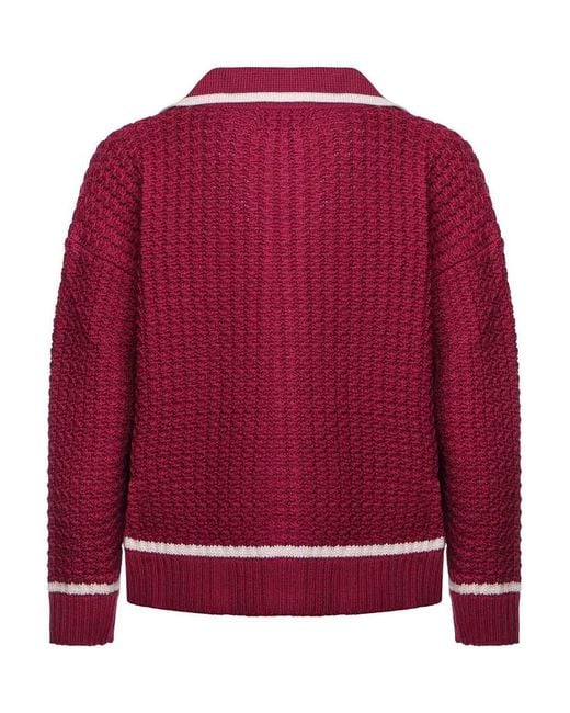 Bonsai Red Zip-Up Knitted Jacket for men