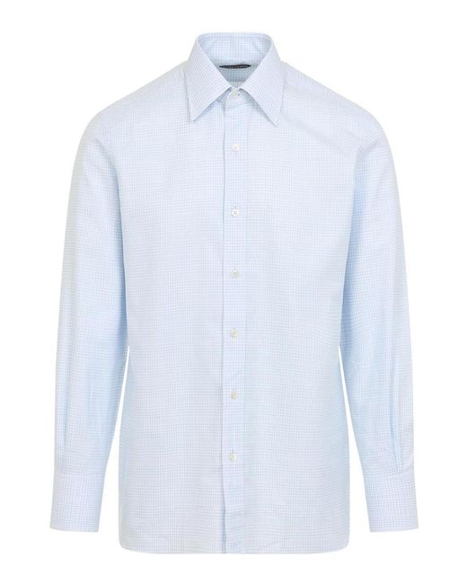 Tom Ford Blue Cotton Shirt for men