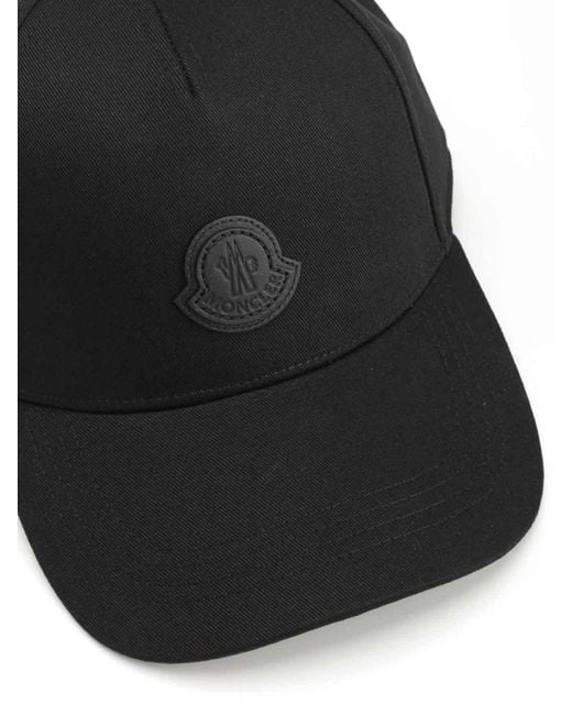 Moncler Black Baseball Cap for men
