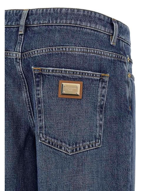 Dolce & Gabbana Blue Wide Leg Jeans