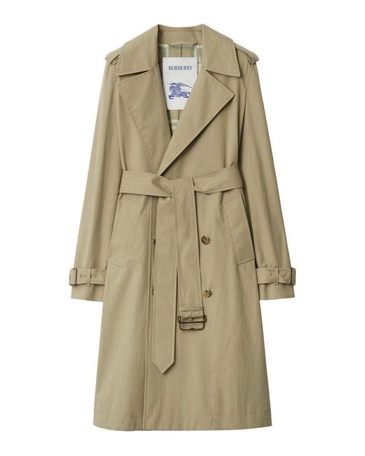 Burberry Natural Gabardine Long Trench Coat