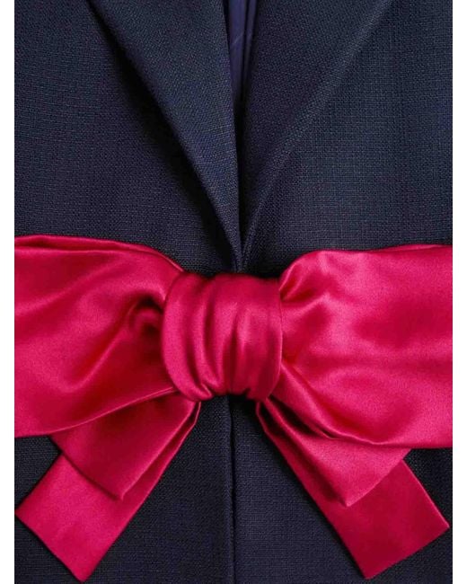Valentino Blue Bow Single-Breasted Jacket