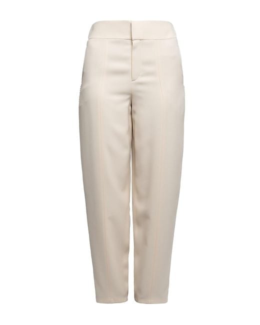 Chloé Natural Pompom Detail Cady Trousers
