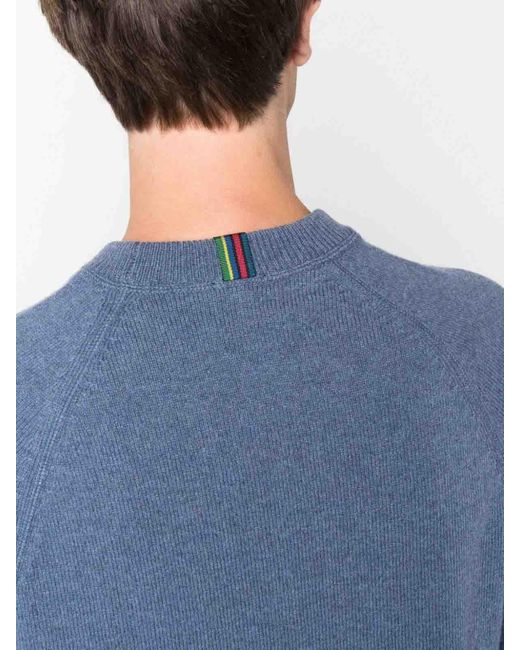 Paul Smith Blue Merino Wool Raglan Sweater for men