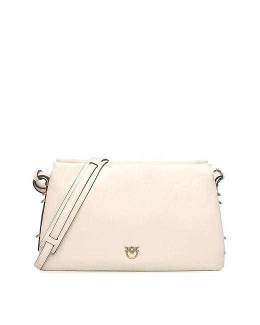 Pinko Natural One Two Three Bag Leather Shoulder Bag