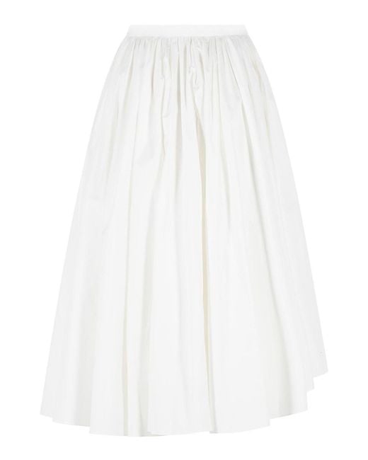Self-Portrait White Midi Skirt