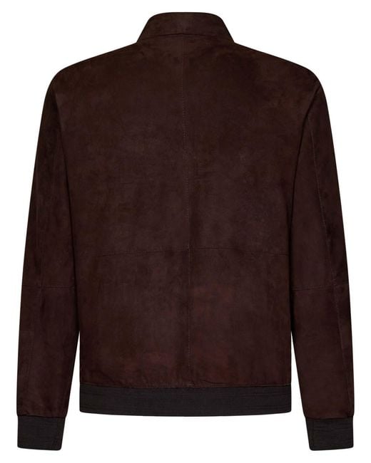 Franzese Collection Brown Dark Brad Pitt Bomber Jacket Handmade for men