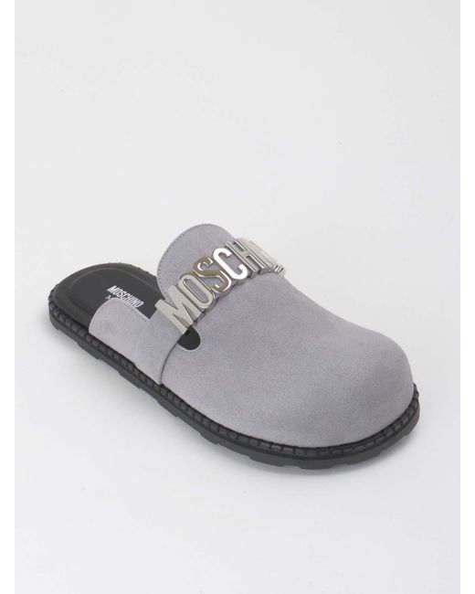 Moschino Gray Slippers for men