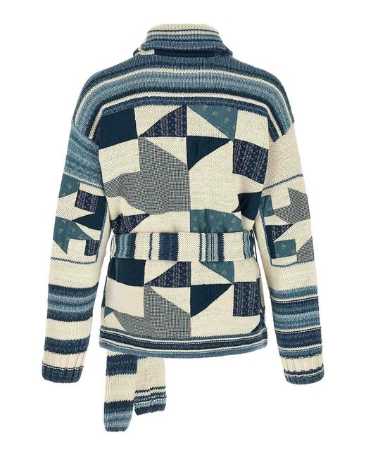 Polo Ralph Lauren Blue Patchwork Cardigan for men