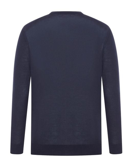 Kiton Blue Crewneck Sweater for men