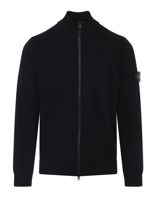 Stone Island Blue Virgin Wool Sweater for men