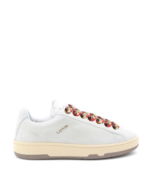 Lanvin White Leather Lite Curb Sneakers