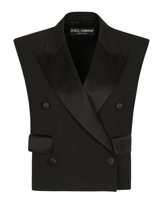Dolce & Gabbana Black Doublebreasted Sleeveless Jacket