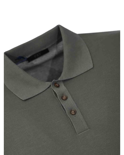 Fay Gray Military Cotton Knit Polo Shirt for men