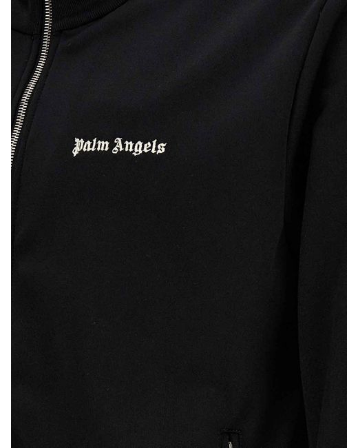 Palm Angels Black Classic Logo Track Sweatshirt for men