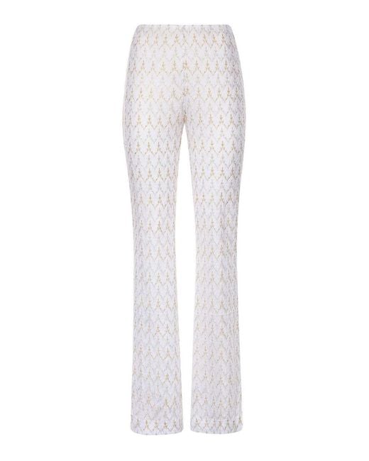 Missoni White Zigzag Lace Pants