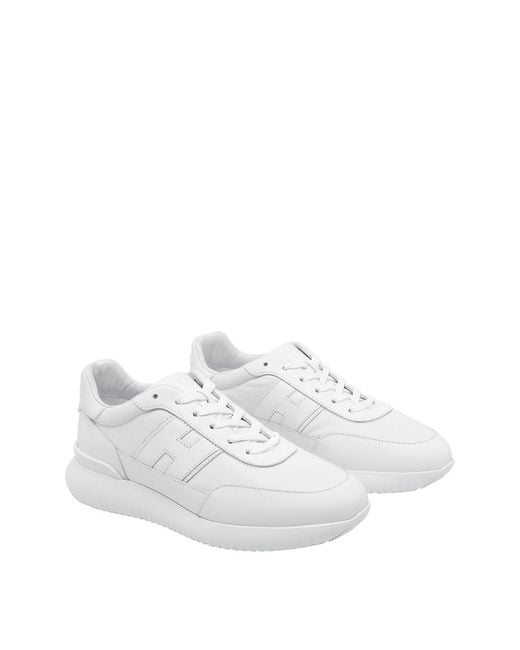 Hogan White Interactive Lateral-Logo Sneakers for men