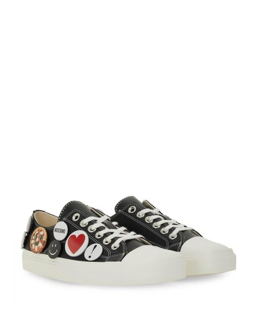 Moschino White Patch Lowtop Sneakers