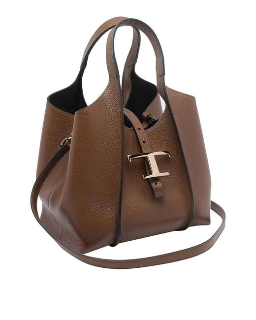 Tod's Brown T-Timeless Shopping Bag
