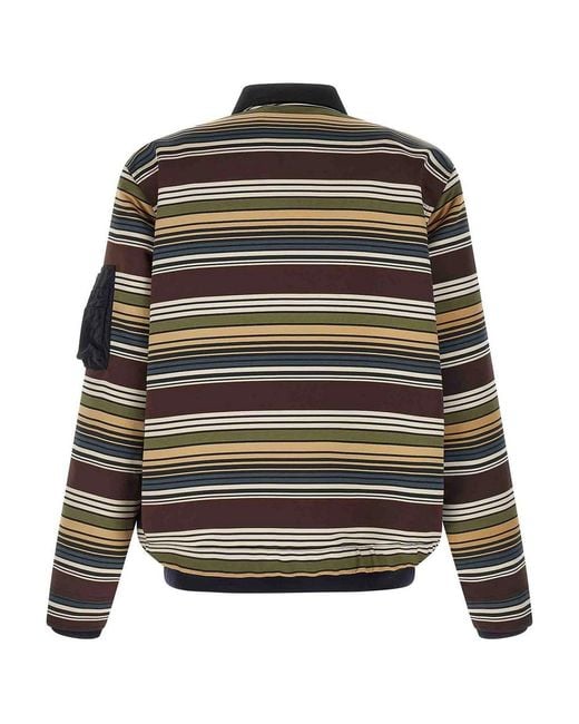 Sacai Black 'Horizontal Stripe' Blouson for men