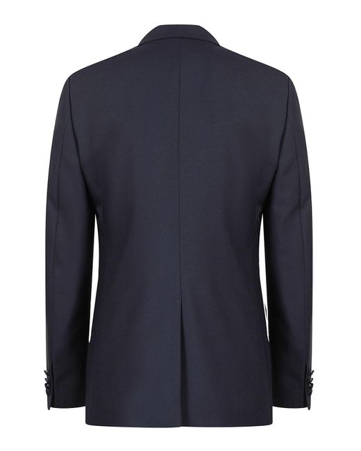 Dolce & Gabbana Blue Three Pieces Wool Tuxedo With Satin Profiles for men