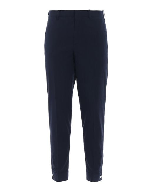 Neil Barrett Blue Skinny Fit Tapered Casual Trousers for men