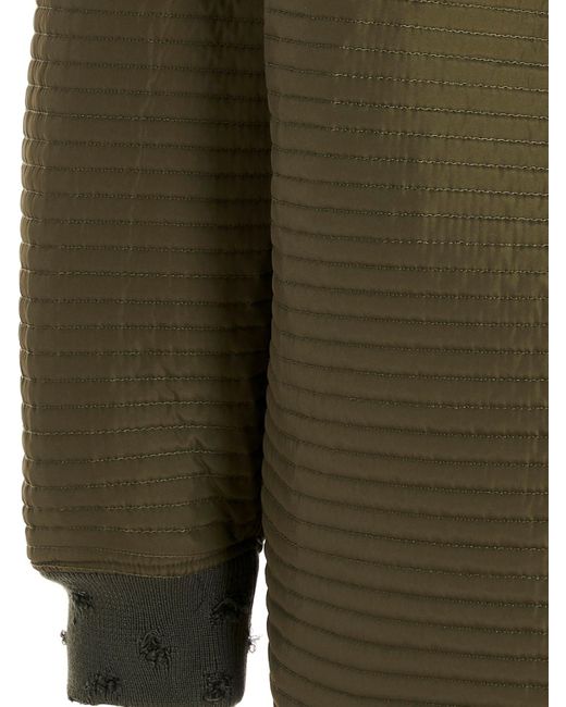 Khrisjoy Green 'Chore Quilted Stripes' Down Jacket for men