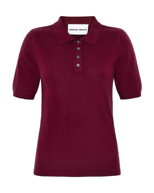 EMERSON RENALDI Red Button-Down Polo Shirt