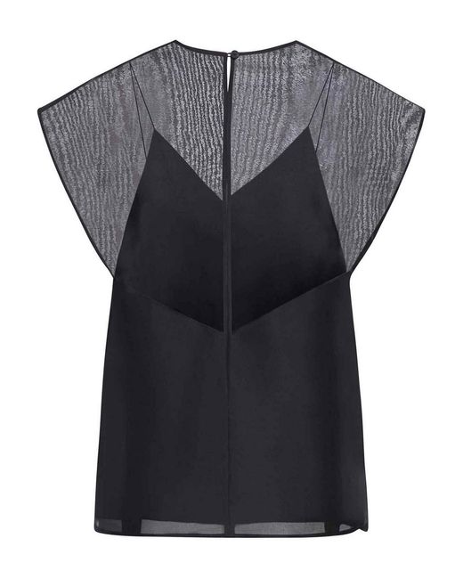 Khaite Black Silk Top Mer