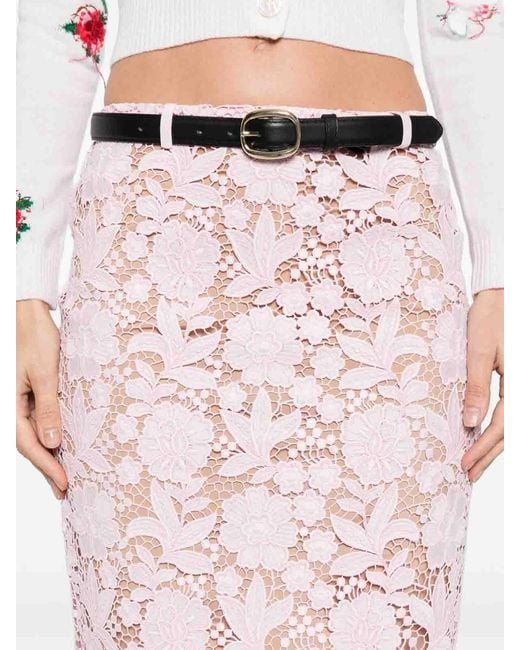 Self-Portrait Pink Midi Skirt