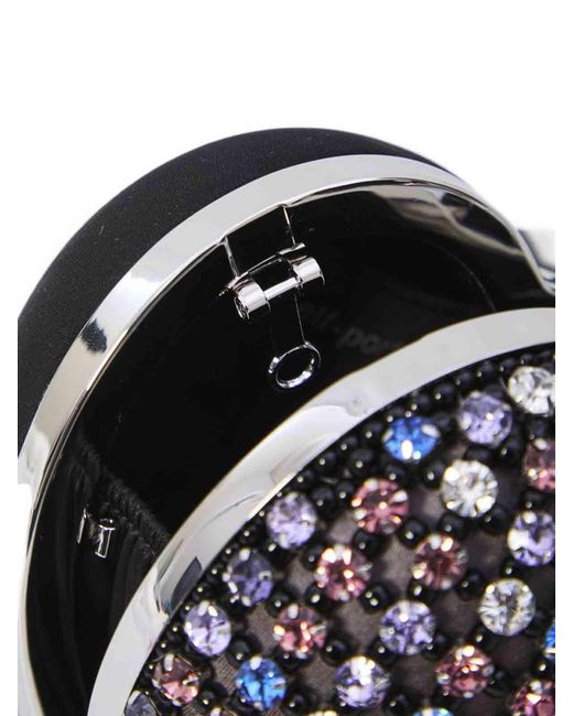 Self-Portrait White Crystal Embellished Clutch