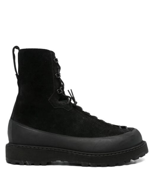 Stone Island Black Lace-Up Suede Boots for men