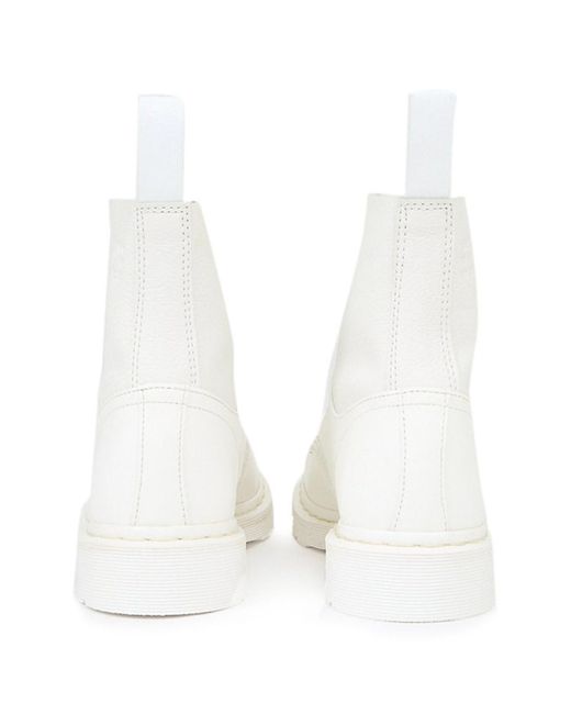 MM6 by Maison Martin Margiela White 1460 Lace-Up Ankle Boots