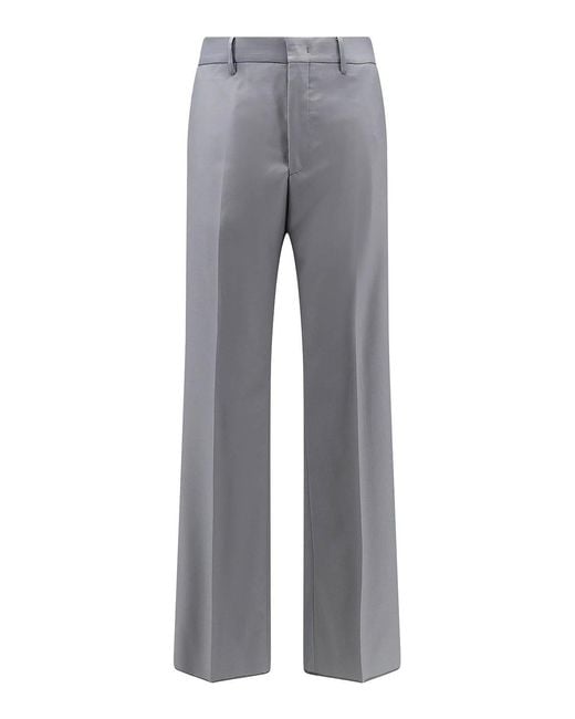 Tagliatore Gray Virgin Wool Trousers for men