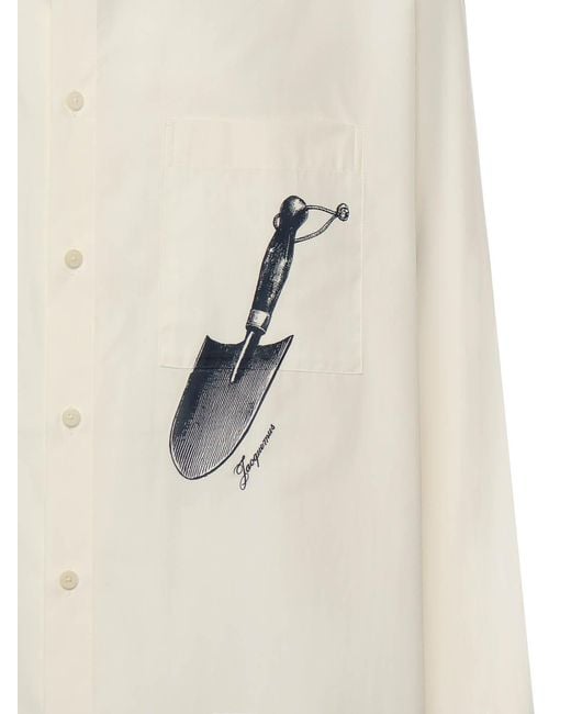 Jacquemus White La Chemise Camargue Cotton Shirt for men